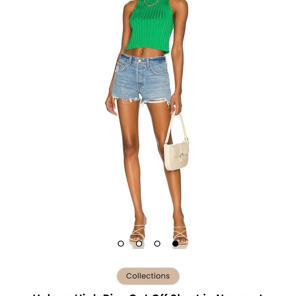 GRLFRND distressed denim cut offs